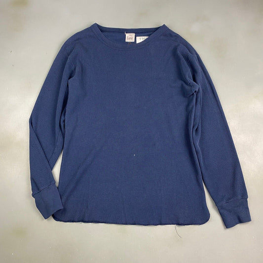VINTAGE 90s LEE Faded Navy Thermal Long Sleeve T-Shirt sz Large Adult