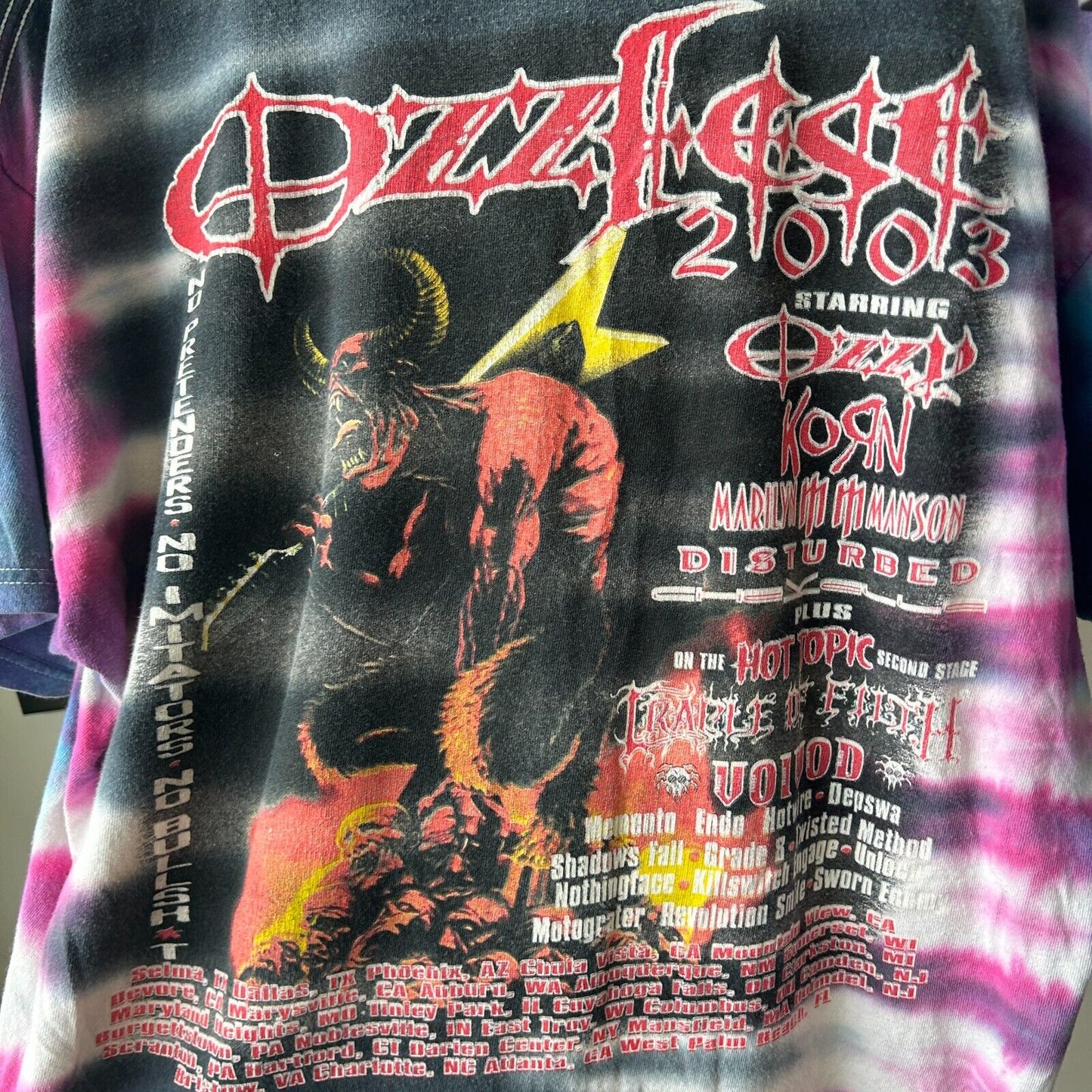 VINTAGE | OZZFEST Ozzy Ozbourne Tye Dye Tour Band T-Shirt sz XL Adult