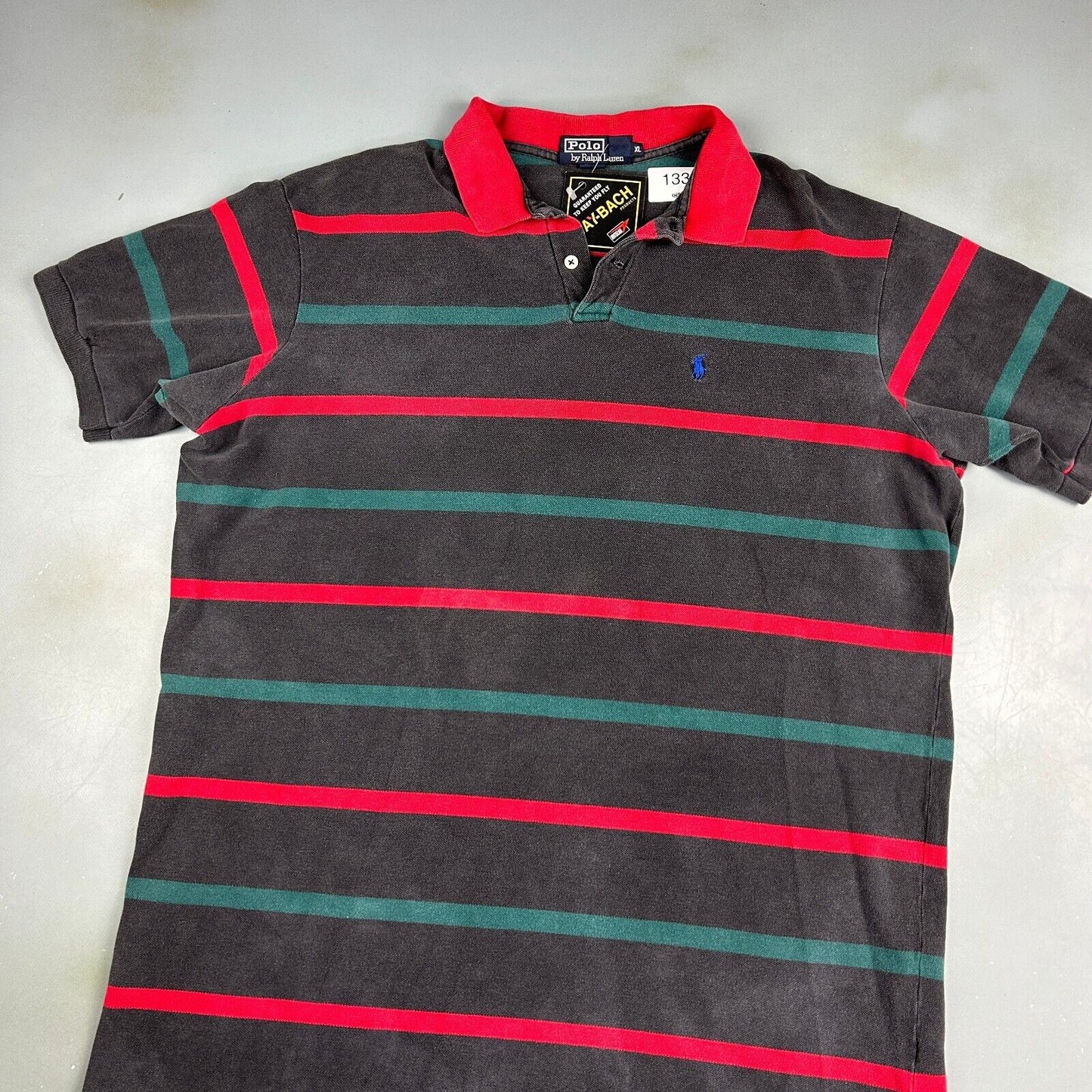VINTAGE 90s Ralph Lauren Faded Striped Polo Shirt sz XL Adult