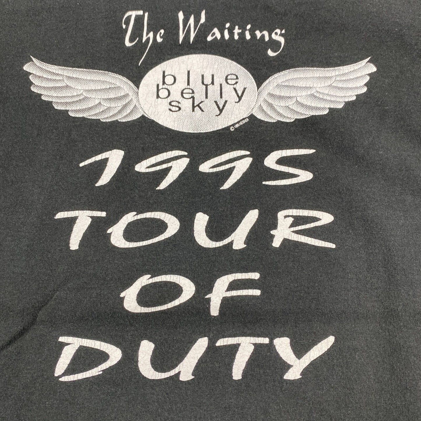 VINTAGE 1995 Still Waiting Blue Belly Sky Tour Band T-Shirt sz L Mens