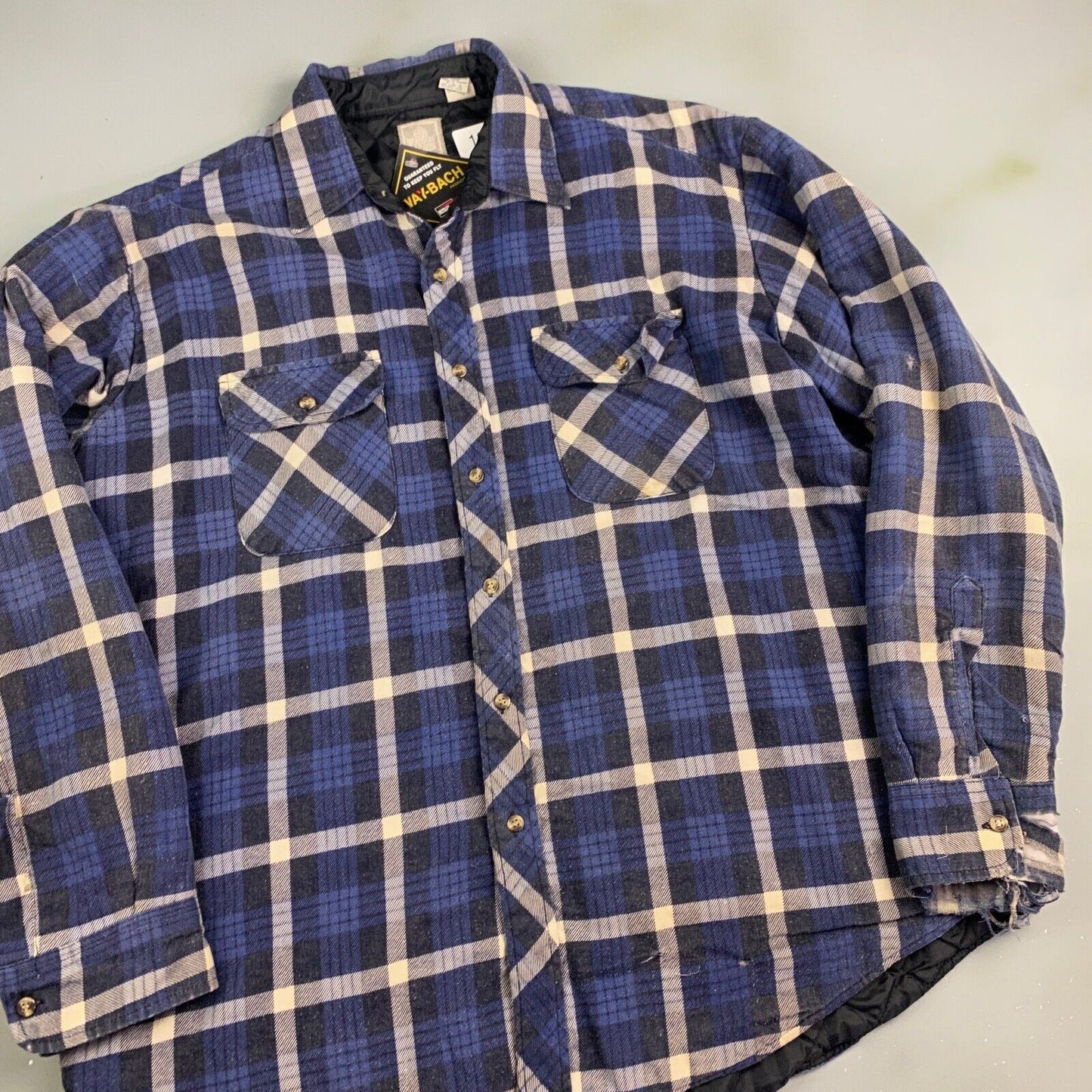 VINTAGE 90s Outdoor Exchange Plaid Lined Flannel Button Up Shirt sz XL Adult