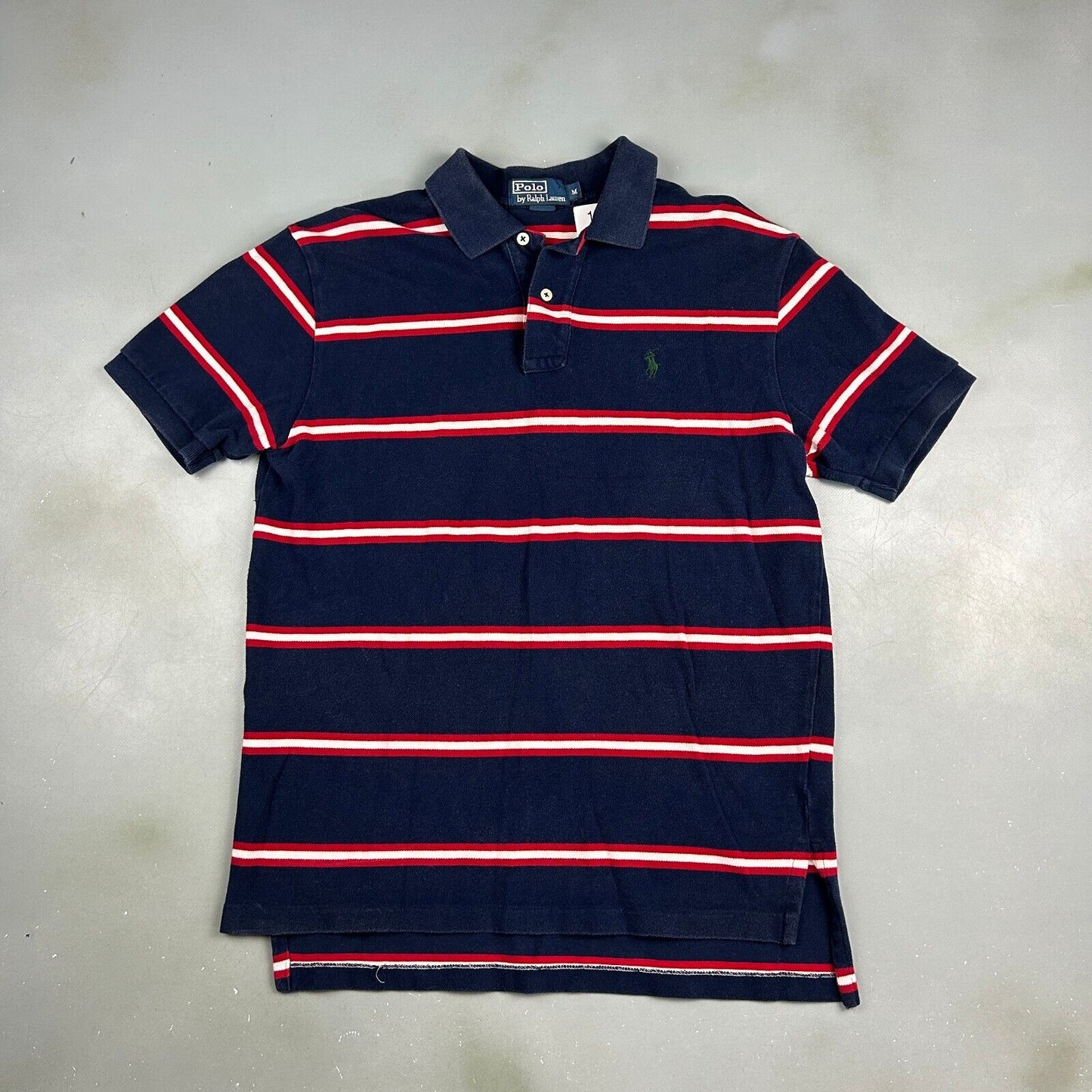 VINTAGE Ralph Lauren Striped Polo Shirt sz Medium Adult