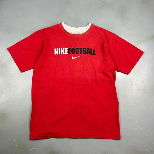 VINTAGE | NIKE Football Mid Swoosh Red T-Shirt sz XS-S Men Adult