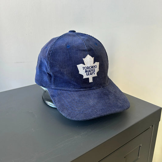 VINTAGE 90s | Toronto Maple Leafs NHL Corduroy Snapback Hat sz OS