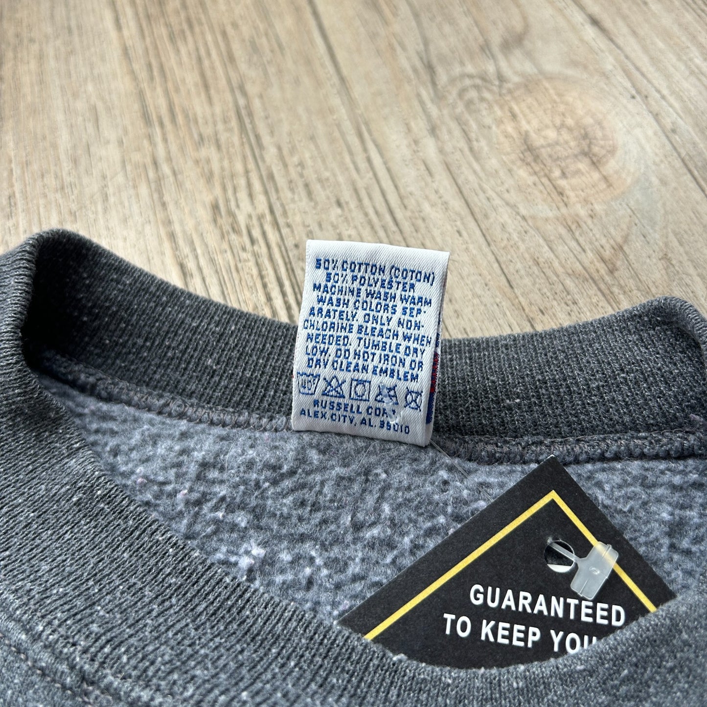 VINTAGE 90s | Russell Athletic Charcoal Crew Sweater Made in USA sz M