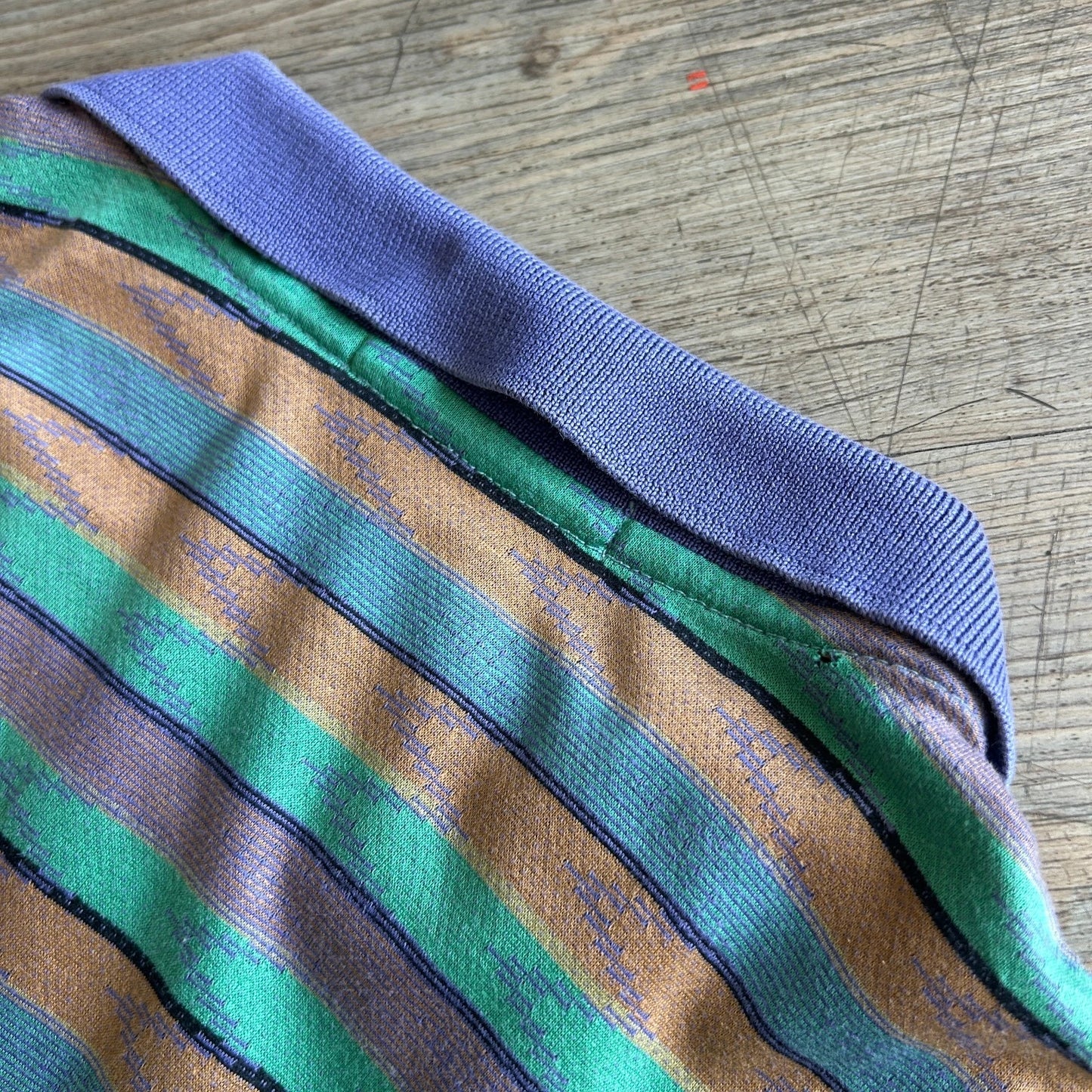 VINTAGE 80s | Yves Saint Laurent Tricots Striped YSL Polo Shirt sz L