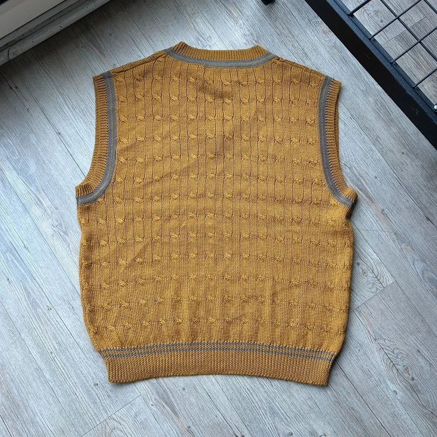 VINTAGE | Pelle Pelle Marc Buchanan Cable Knit Vest Sweater sz XL