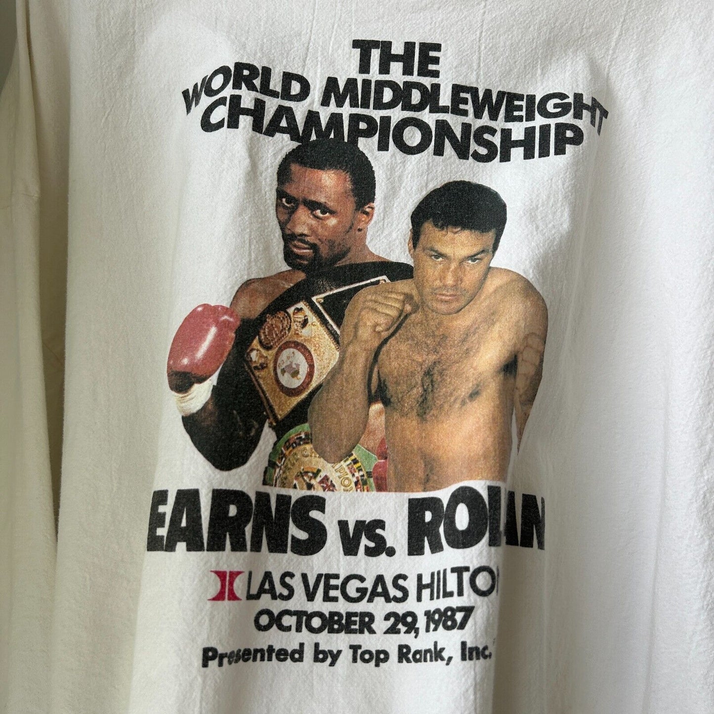 VINTAGE 80s | World Middleweight Championship Boxing Light Sweater sz M Adult