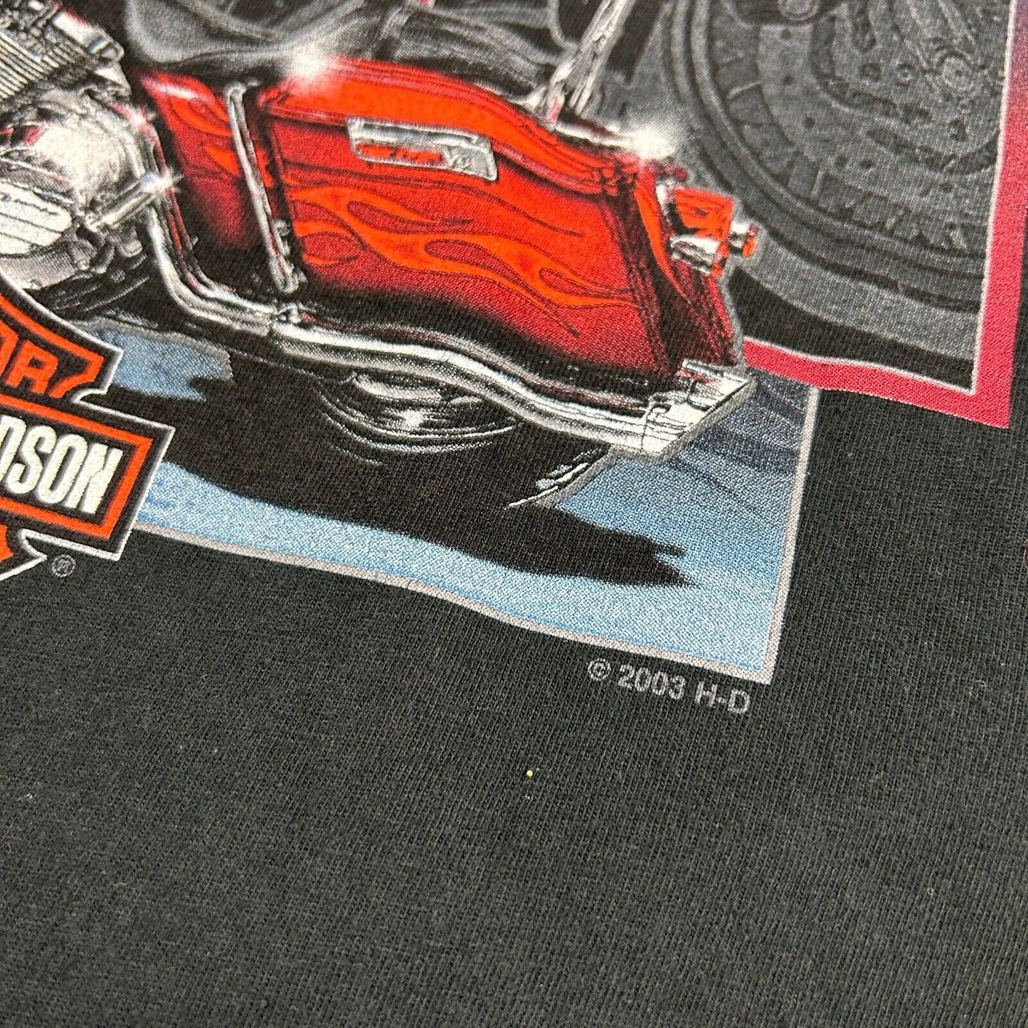 VINTAGE Harley Davidson Utica New York Black Biker T-Shirt sz XXL Adult