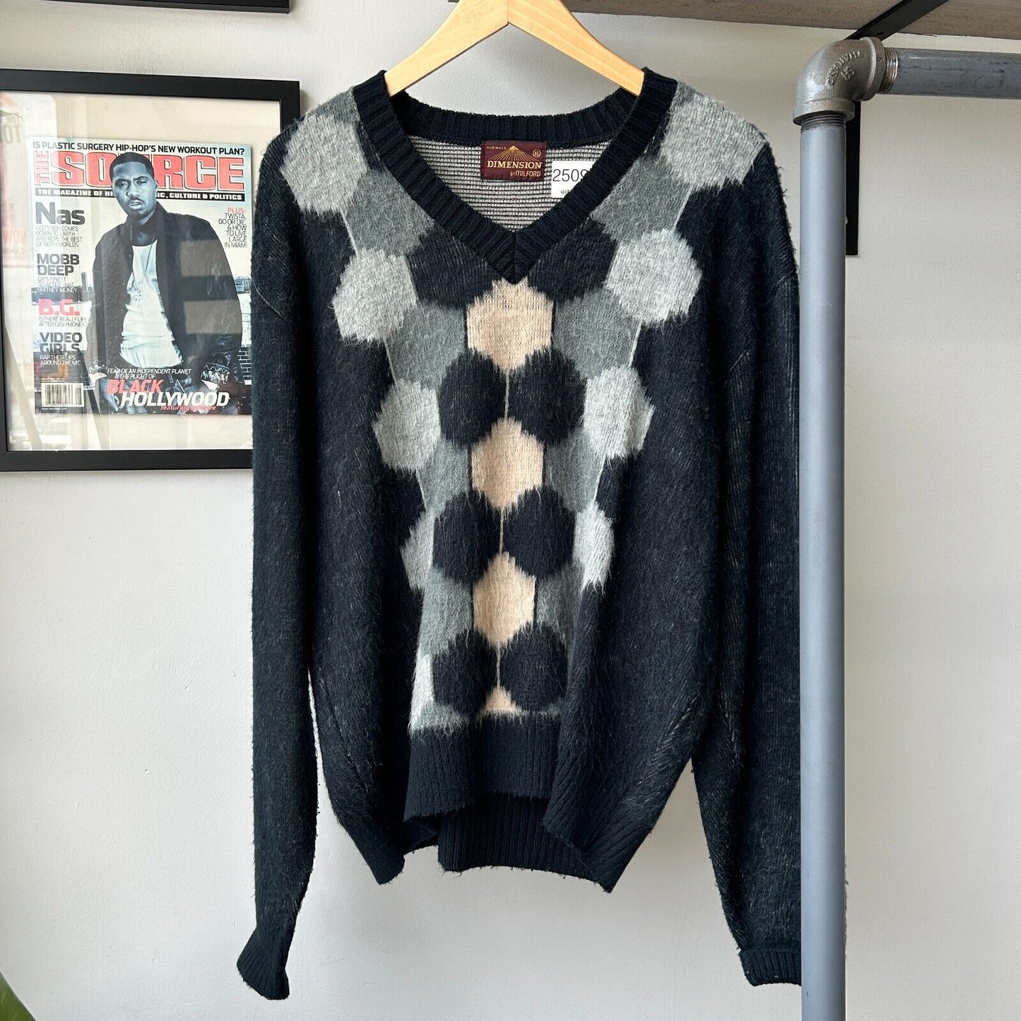 VINTAGE 80s | Dimension Argyle Knit Sweater sz L