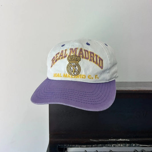 VINTAGE 90s | Real Madrid C.F. Football Club Faded Snapback Hat sz OS