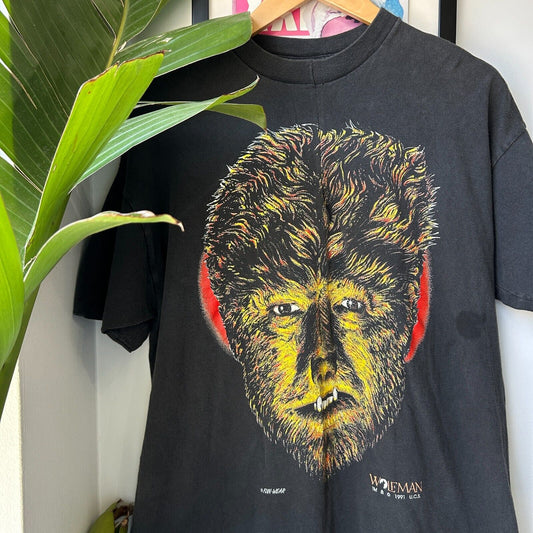 VINTAGE 90s | Wolfman Horror Movie T-Shirt sz XL
