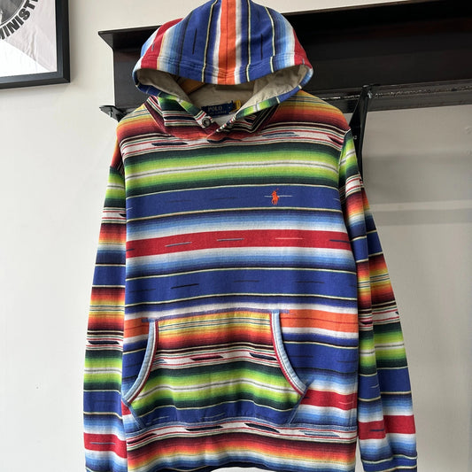 POLO Ralph Lauren Serape Print Striped Hoodie Sweater sz M