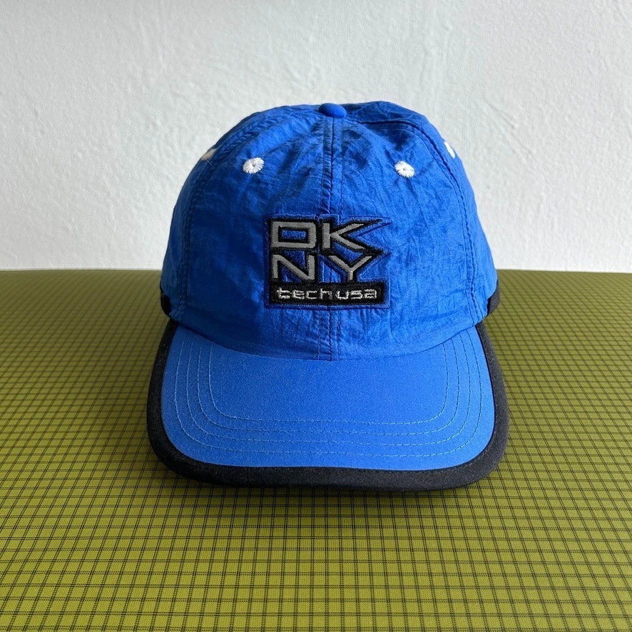VINTAGE | DKNY Tech Usa Reflective Logo Nylon Cap Hat sz OS