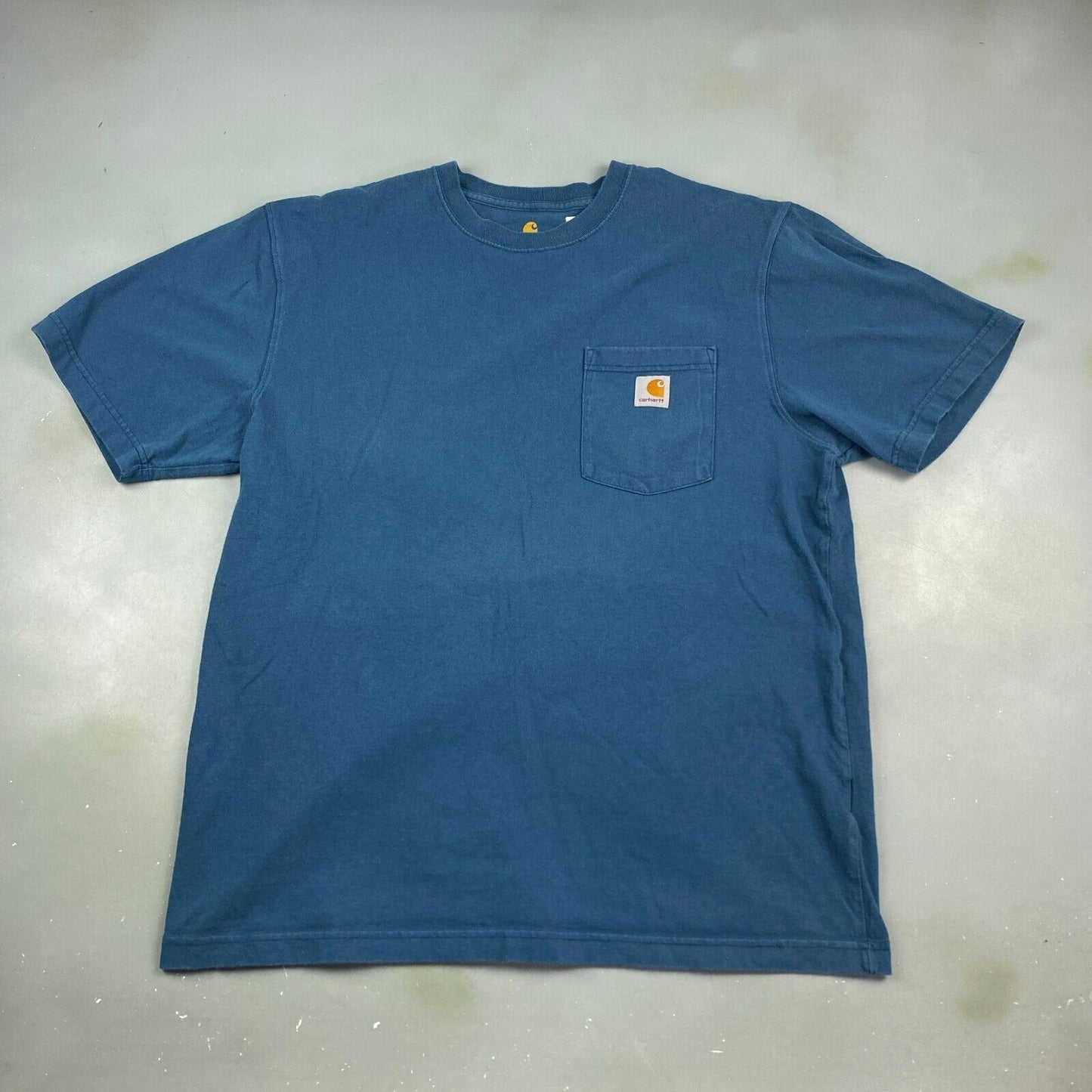 Carhartt Sm logo Blue Pocket T-Shirt Original Fit sz Large Men