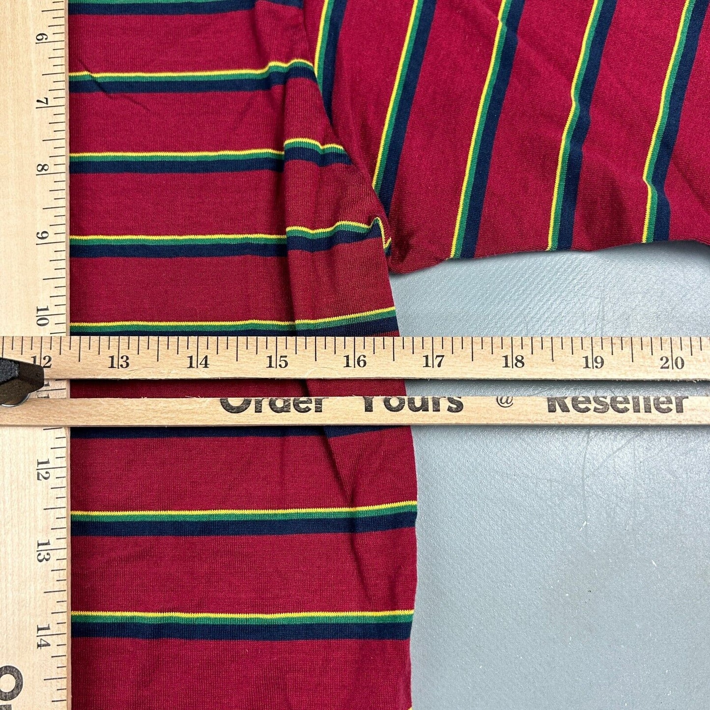 VINTAGE 90s L.L Bean Striped Red Polo Shirt sz XS Adult