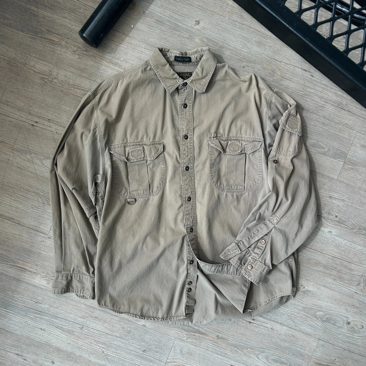 VINTAGE 90s | Eddie Bauer Rufton Twill Multi Pocket Button Down Shirt sz L