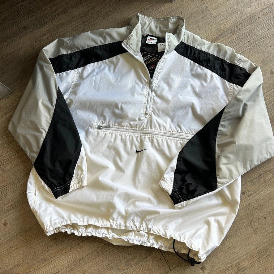 1990s | NIKE Mid Swoosh 1/4 Zip Pullover Windbreaker Jacket sz M/L