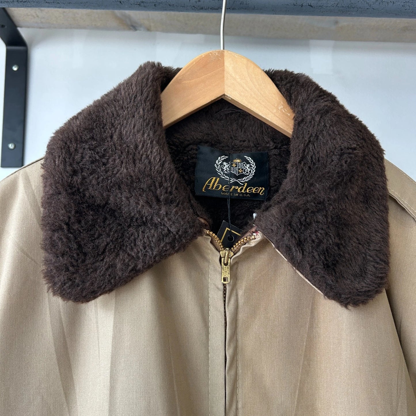 VINTAGE | Aberdeen Faux Fur Collar Bomber Jacket sz L 44