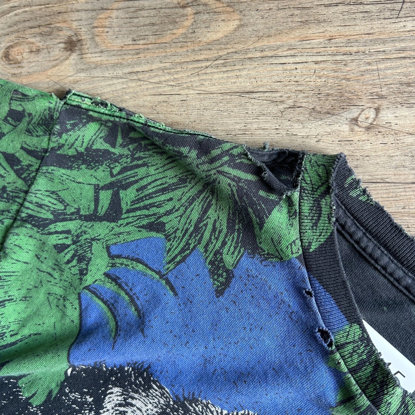 1990s | Wild Beasts All Over Print Thrashed Vintage T-Shirt sz M