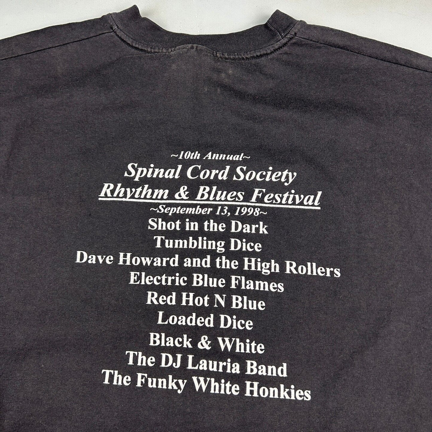 VINTAGE 1998 Spinal Cord Society Cure Not Care Black T-Shirt sz XL Adult
