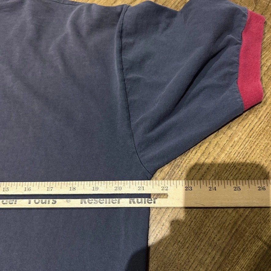 VINTAGE 90s | Quicksilver Board Riding Faded Logo Ringer T-Shirt sz L