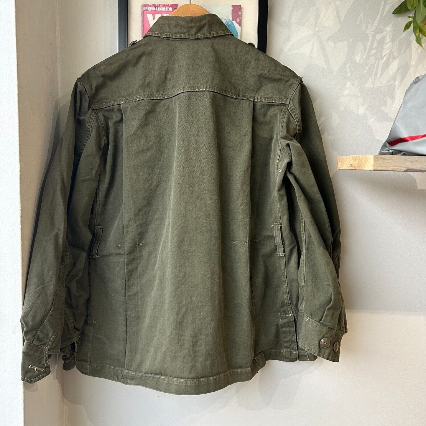 VINTAGE | Military Army Fatigue Combat Button Down Shirt Jacket sz L