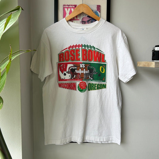 VINTAGE | ROSE BOWL Wisconsin VS Oregon Football T-Shirt sz M Adult