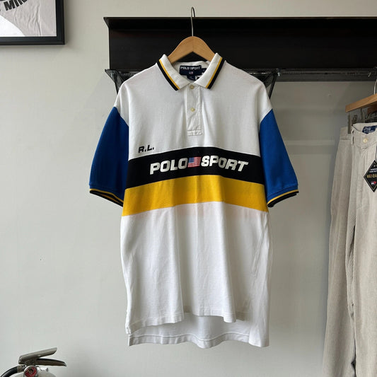 VINTAGE | Polo Sport Ralph Lauren Striped USA Polo Shirt sz L