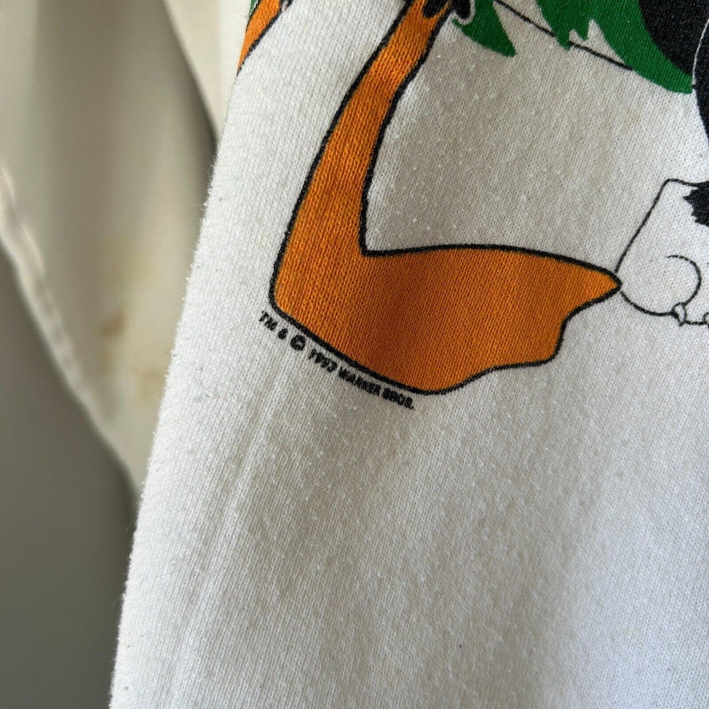 VINTAGE 90s | Duck The Halls Warner Bros Cartoon Crew Sweater sz L Adult