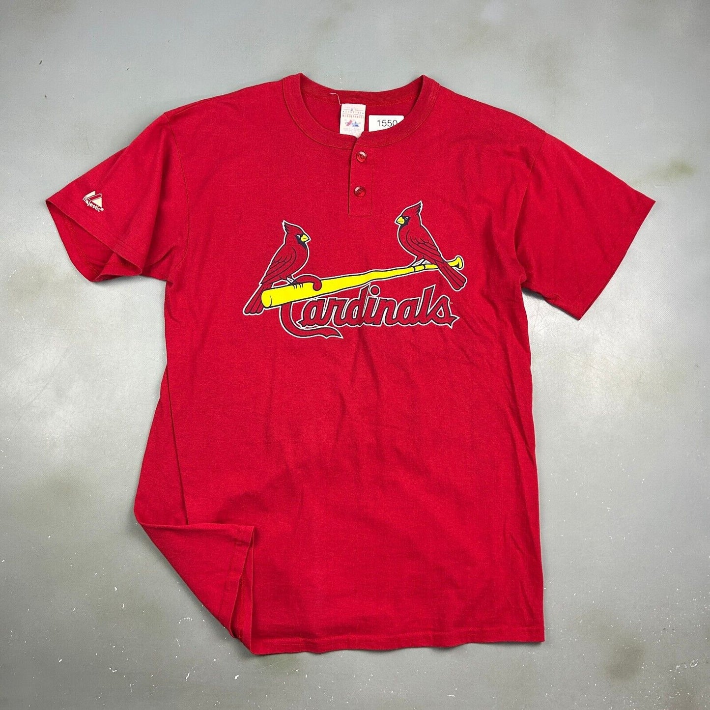 VINTAGE 90s | MLB St. Louis Cardinals Baseball Henley T-Shirt sz L Men Adult