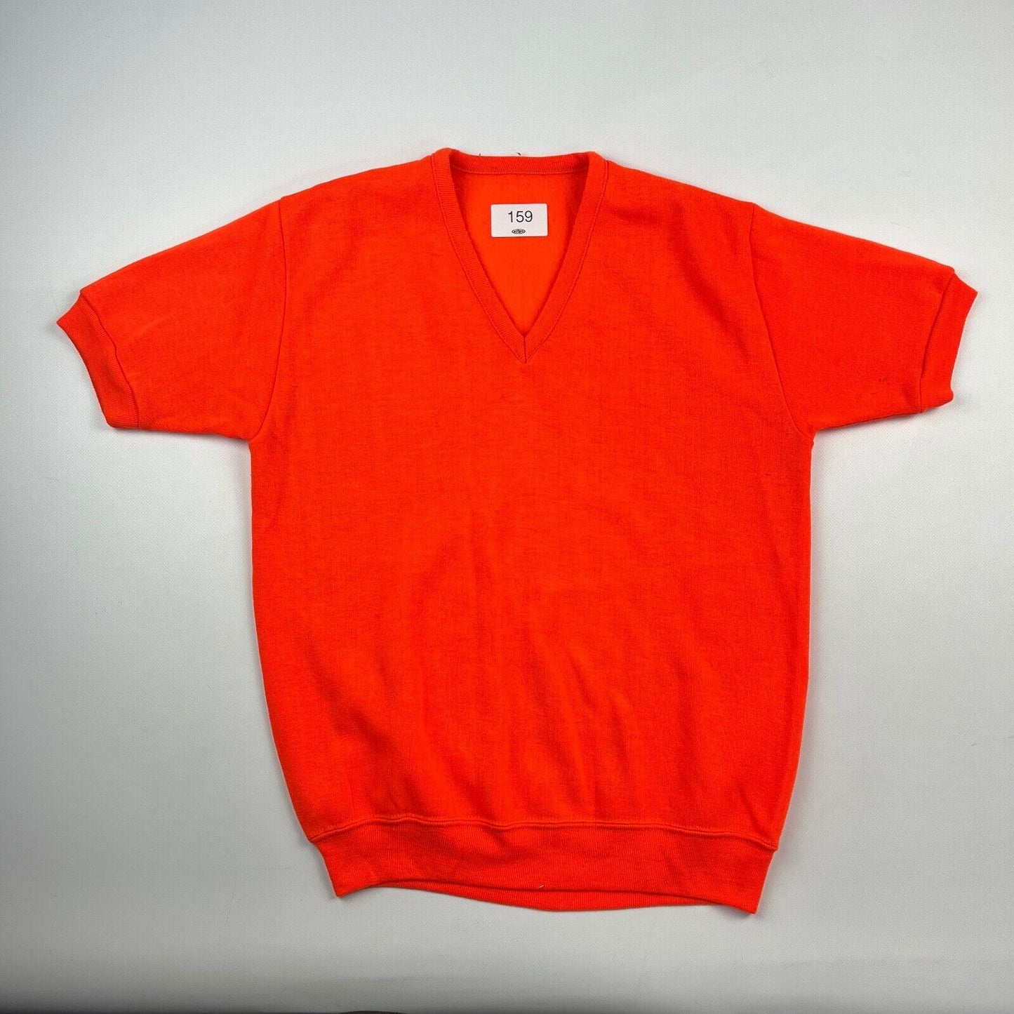 VINTAGE 90s Blank Orange Short Sleeve Crewneck Sweater sz Small Men