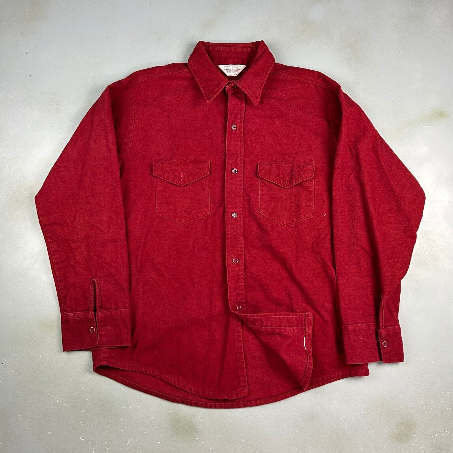 VINTAGE 90s Frostproof Red Chamois Cloth Button Up Shirt sz Large Adult