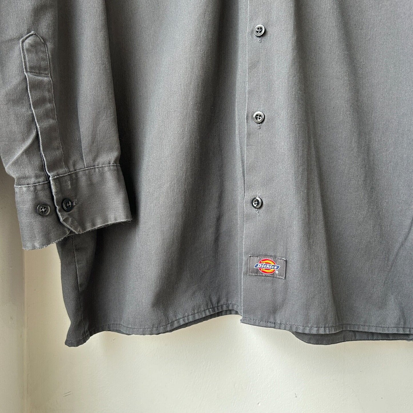 VINTAGE | Dickies Grey Button Down Work Shirt sz L