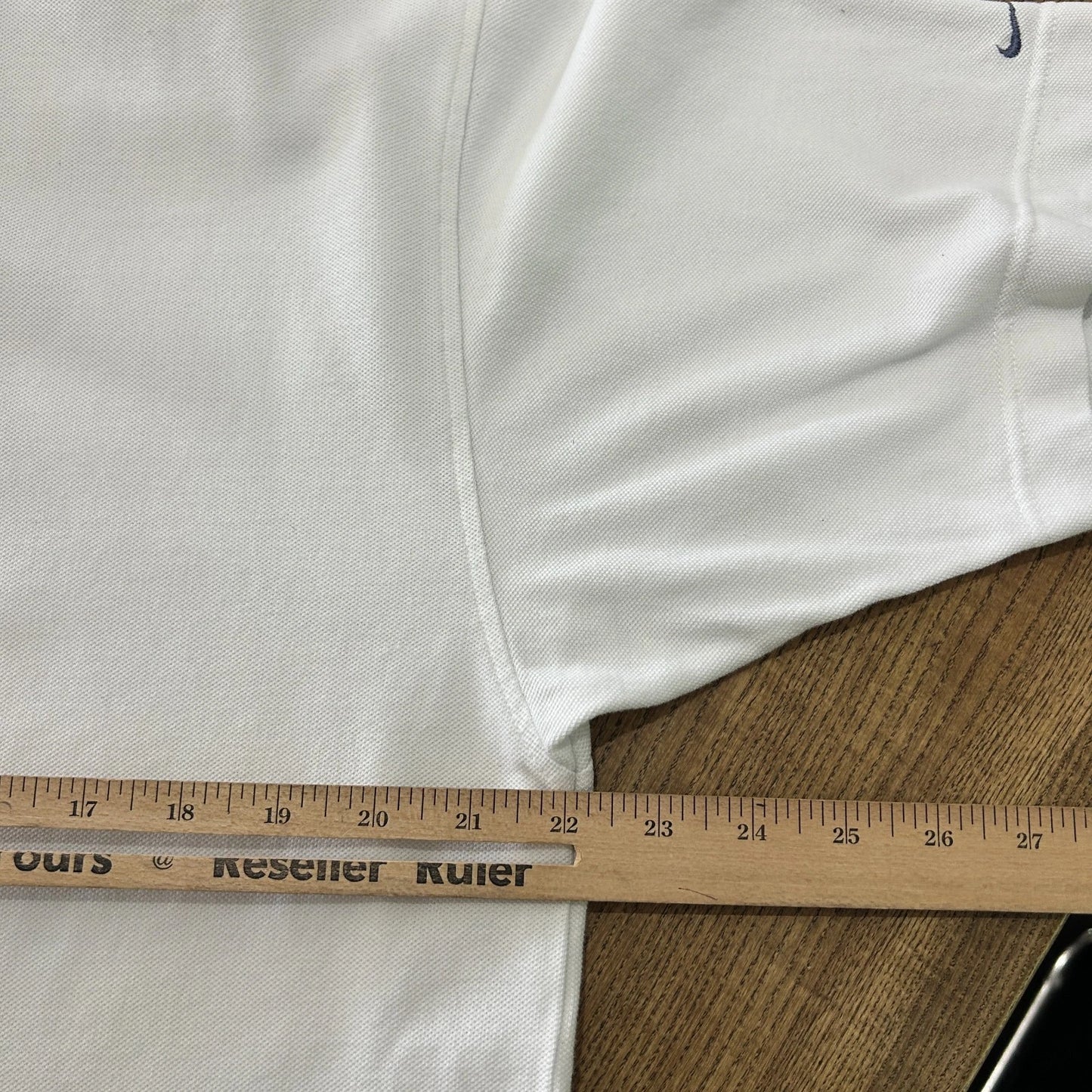 1990s | NIKE Mini Swoosh White Button Snap Polo Shirt sz M/L