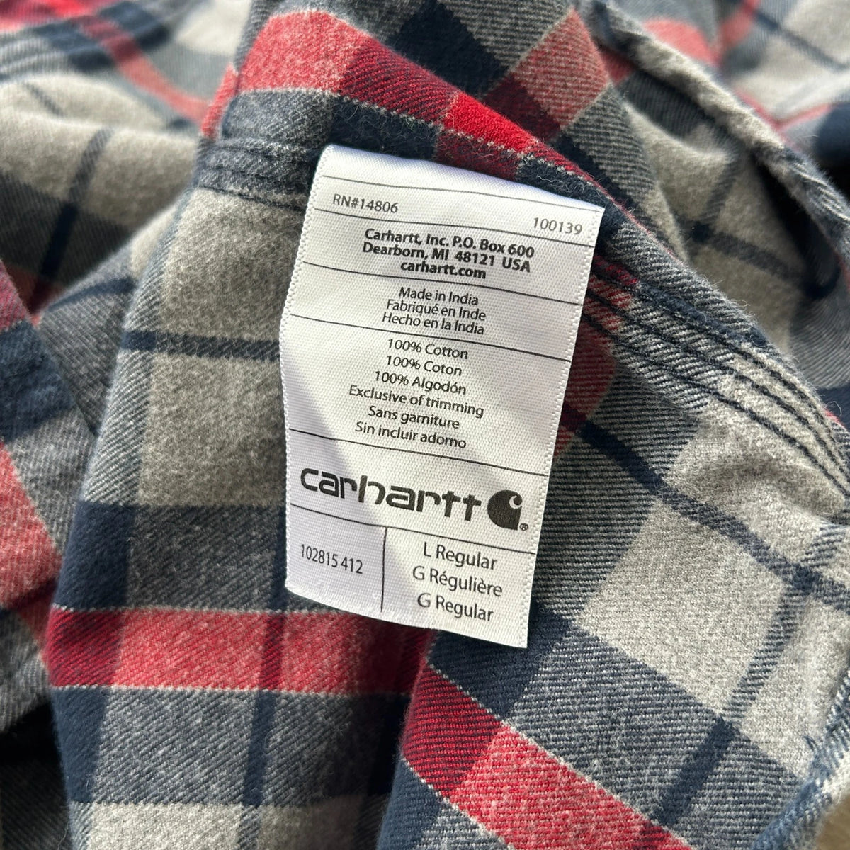VINTAGE | Carhartt Plaid Flannel Button Down Shirt sz L/XL
