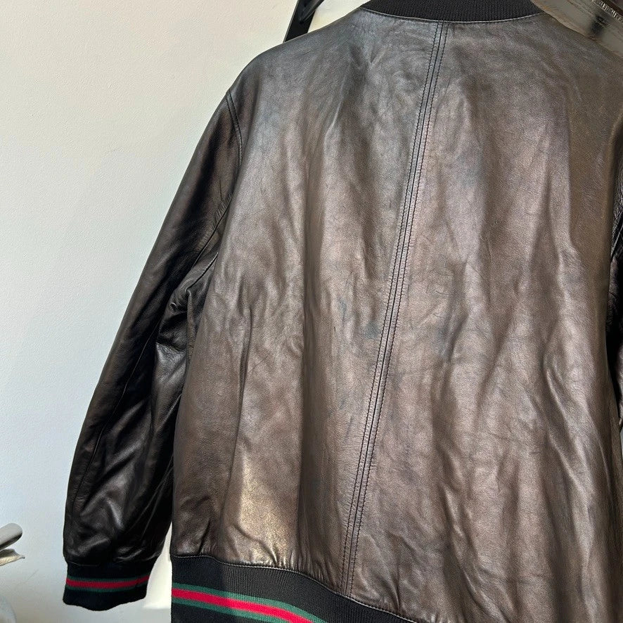 GUCCI by Tom Ford | Web Line Vintage Leather Jacket sz 56