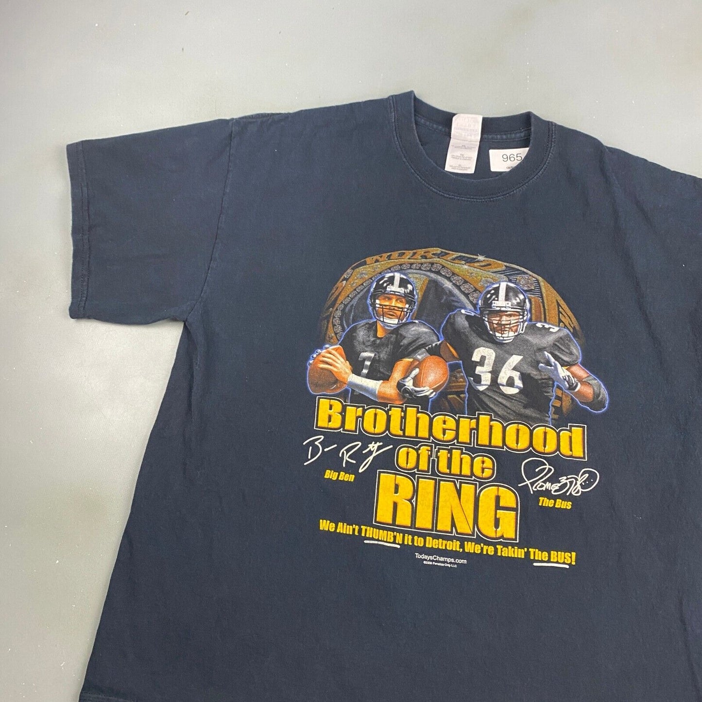 VINTAGE Brotherhood Of The Ring Steelers Football Black T-Shirt sz XL Men Adult