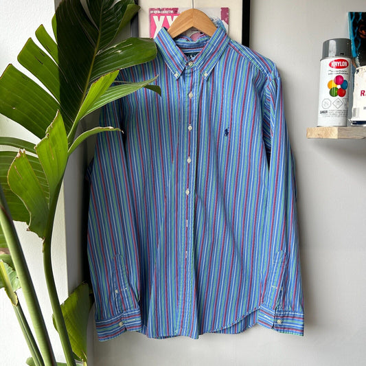 VINTAGE | POLO Ralph Lauren Striped Classic Fit Button Down Shirt sz XL Adult
