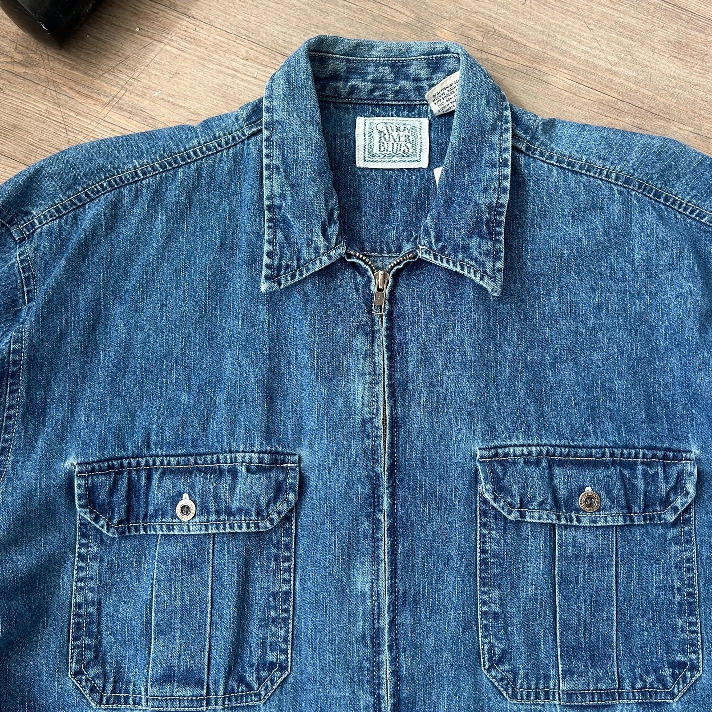 VINTAGE | Canon River Blues Denim Full Zip Shirt sz L