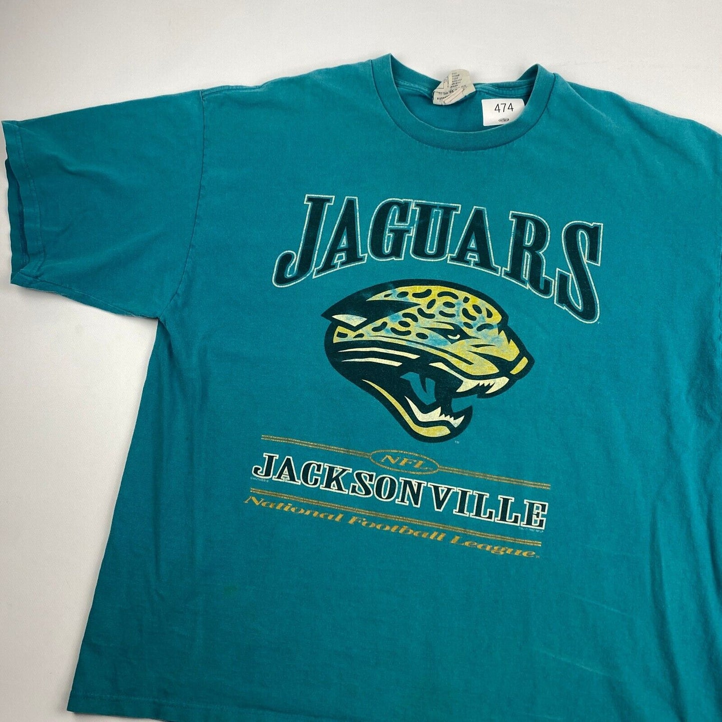 VINTAGE 1997 Jacksonville Jaguars NFL Logo Teal T-Shirt sz XXL Men