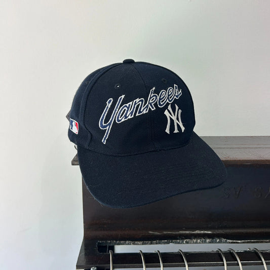 VINTAGE 90s | New York NY Yankees Script Sports Specialties Snapback Hat sz OS