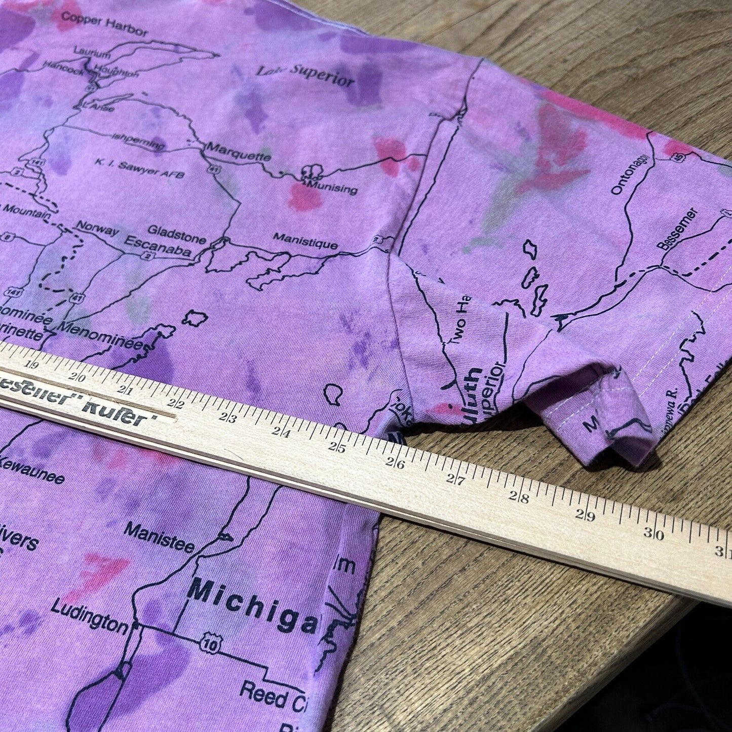 VINTAGE | Wisconsin All Over Map Graphic T-Shirt sz XL Adult