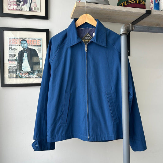 VINTAGE 90s | Blank Blue Zip Up Club Jacket sz M