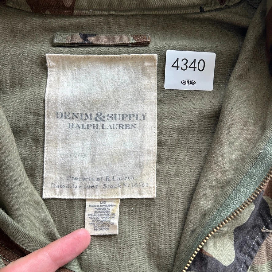 Vintage Y2k | Denim & Supply Ralph Lauren USA Flag Camo M65 Field Jacket sz L