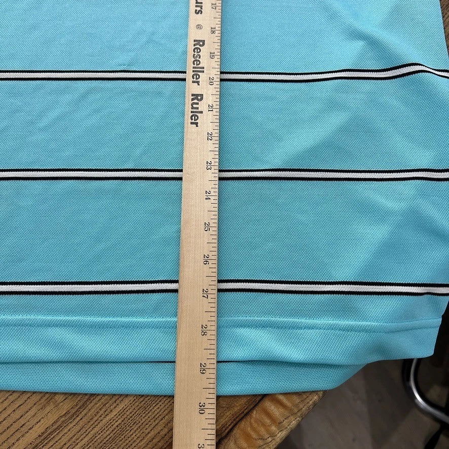 1990s | NIKE Team Sports Striped Teal Blue V-Neck Jersey T-Shirt sz L/XL