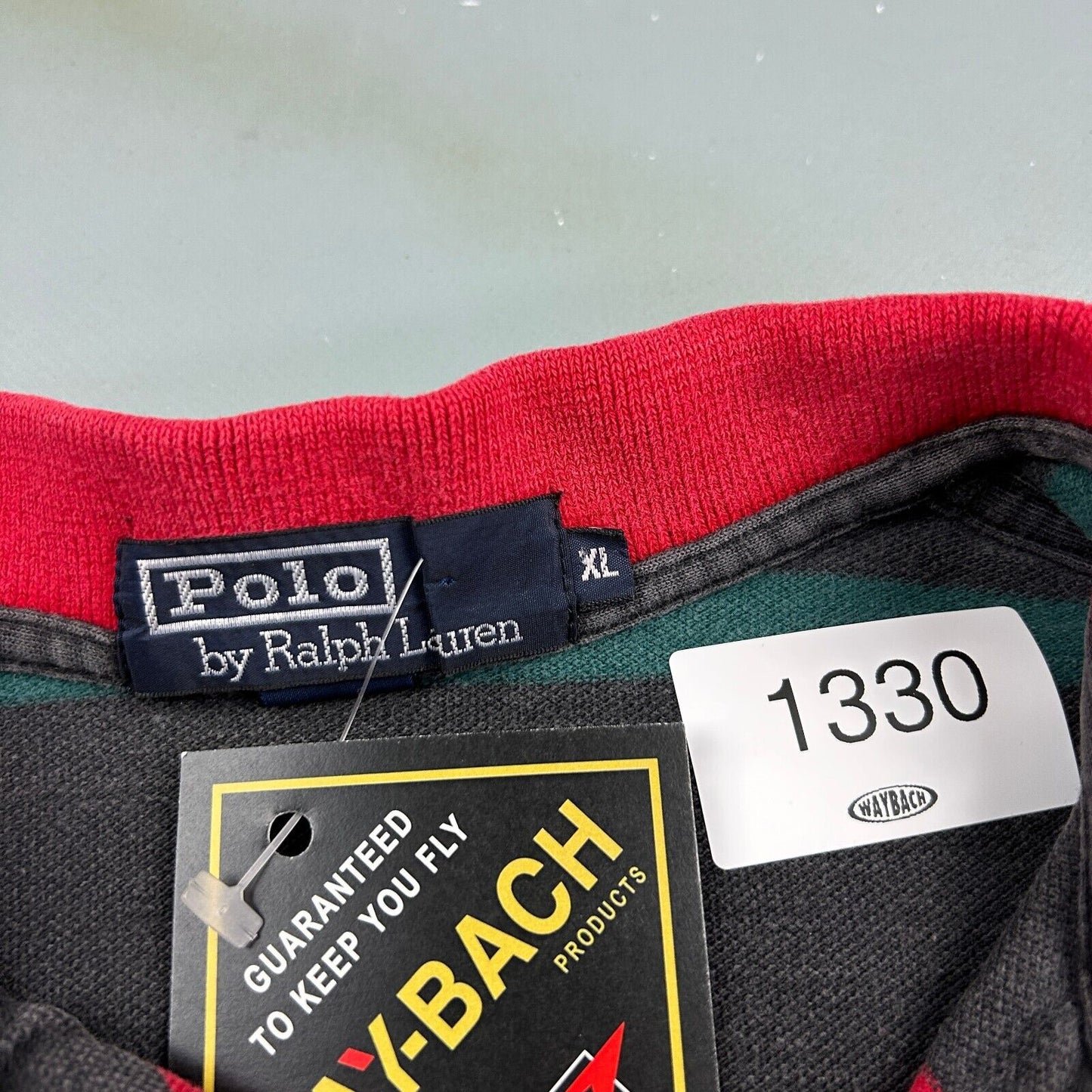 VINTAGE 90s Ralph Lauren Faded Striped Polo Shirt sz XL Adult