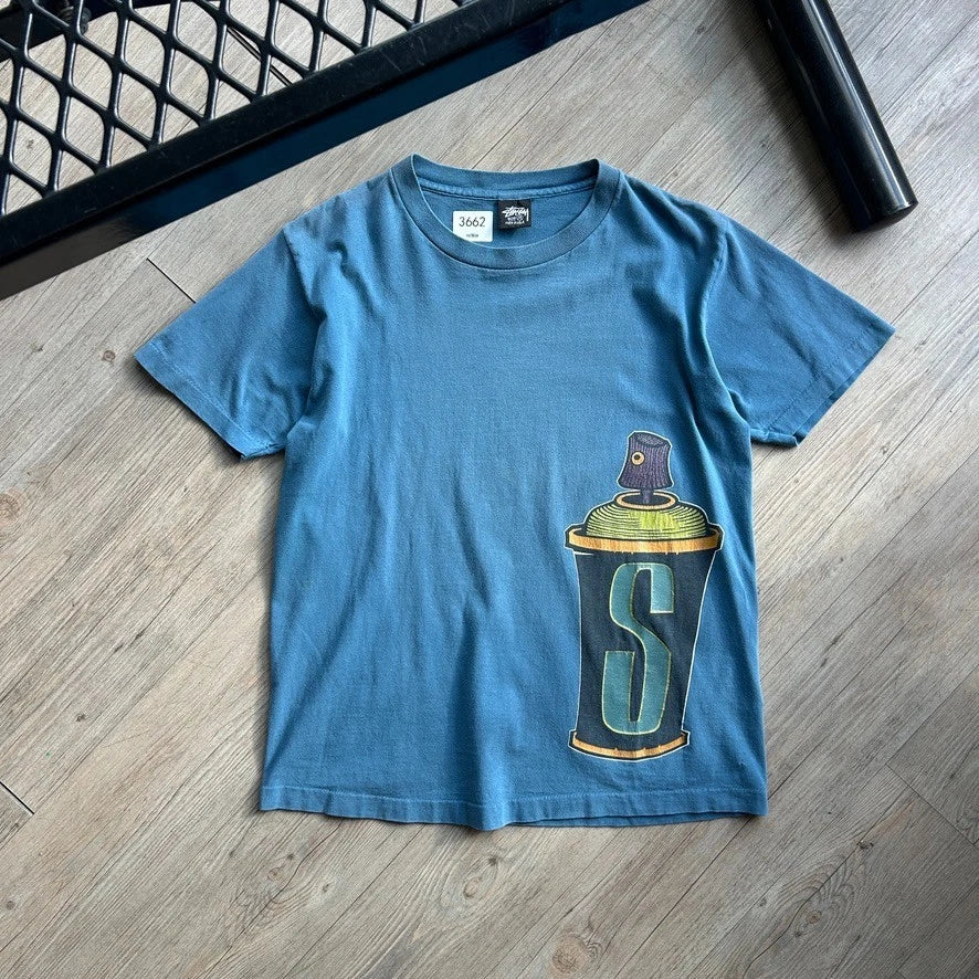 VINTAGE 90s | Stussy Spray Paint High Gloss T-Shirt sz M
