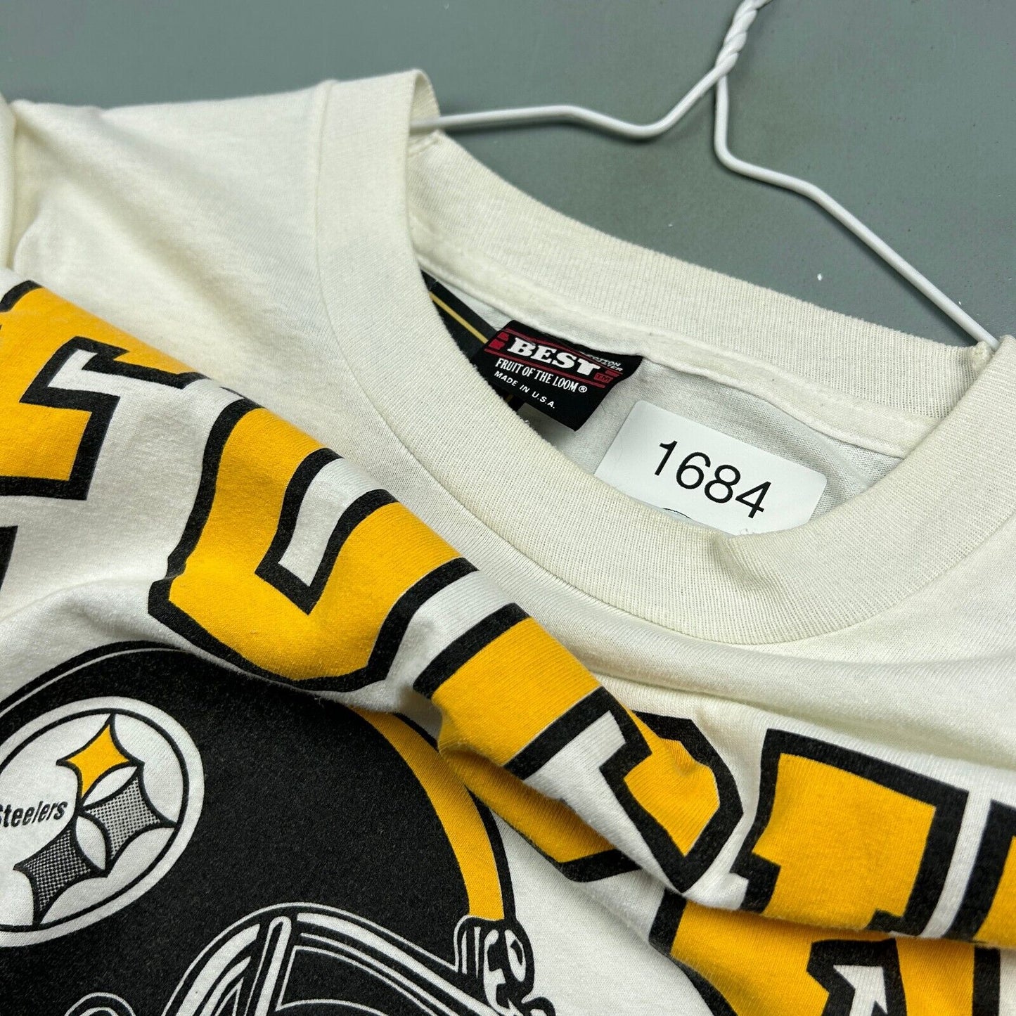 VINTAGE 90s | F PITTSBURGH Football Helmet T-Shirt sz XL Adult