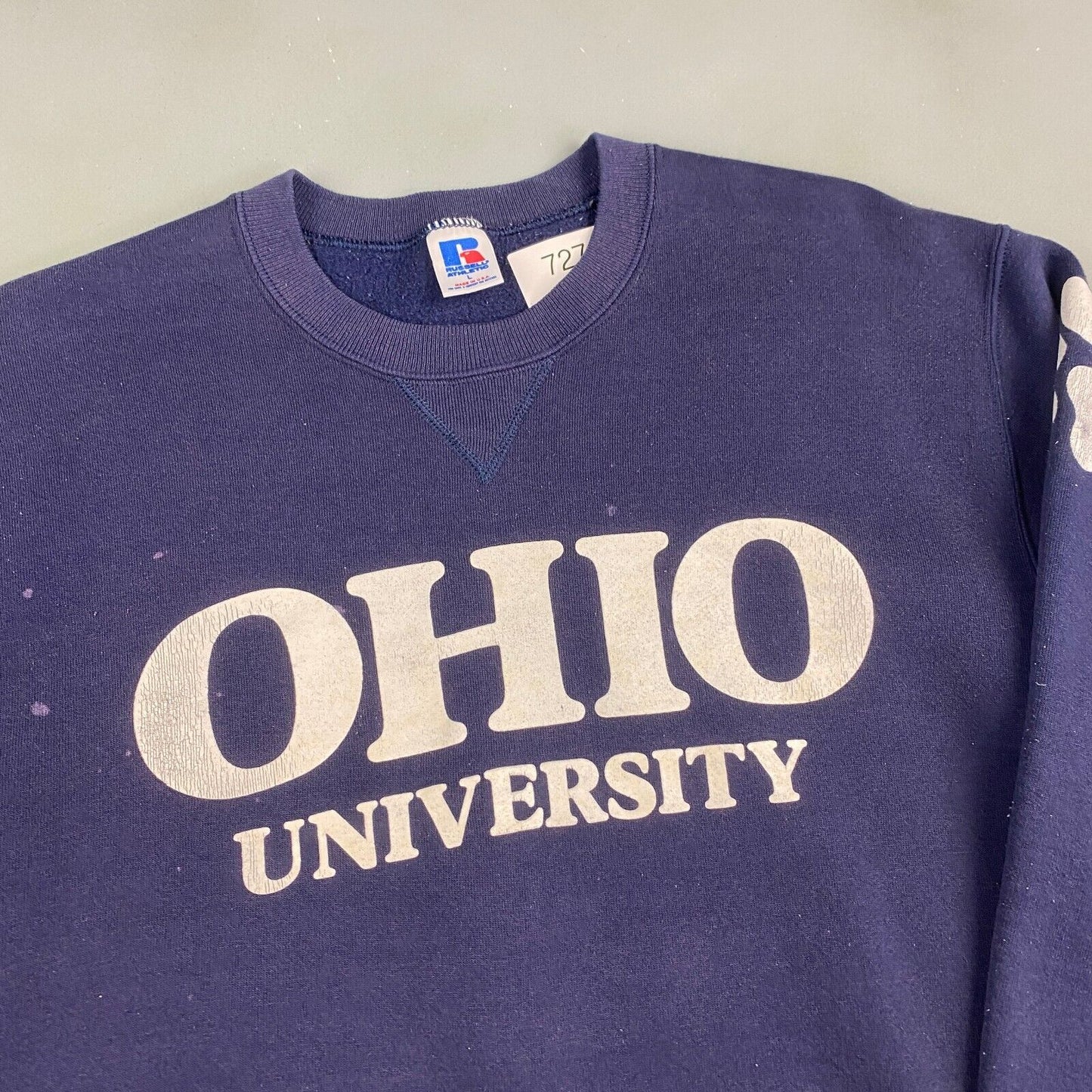 VINTAGE 90s Ohio University Russell Athletic Crewneck Sweater sz L Mens Adult